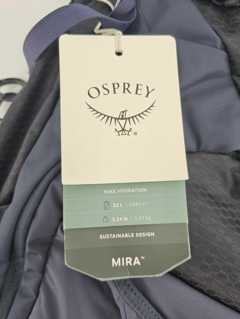Osprey Mira 22 x-Res Anchor Blue OS Backpack Hike Hydration Sustainable Design - Picture 5 of 14